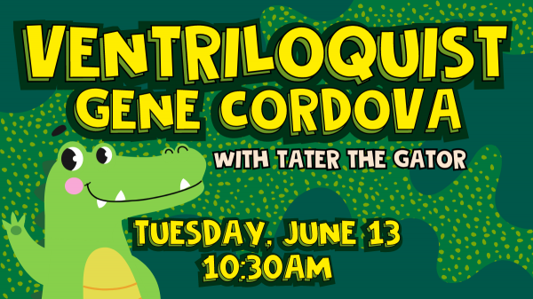 Image for event: Ventriloquist Gene Cordova with Tater the Gator